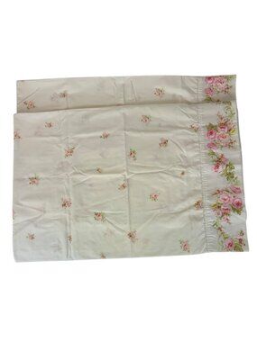 Vintage Sears Roebuck Perma Prest No Iron Floral Pillowcase Pair King Size USA